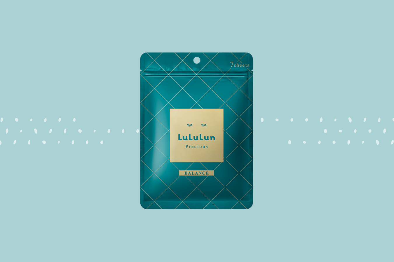 LULULUN - Precious Sheet Mask Green / Maschera viso idratante, rimpolpante, antirughe (confezione da 7)