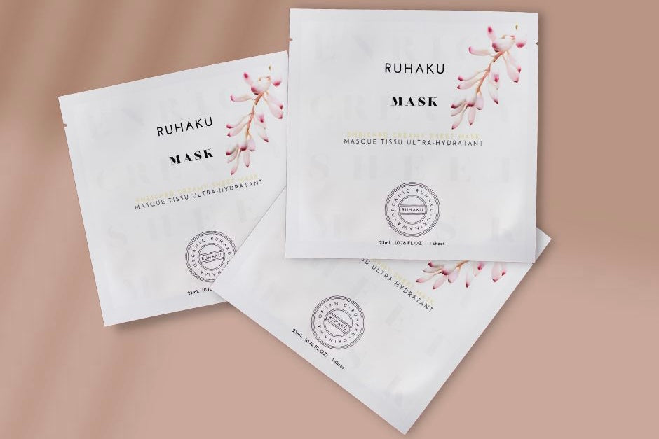 🌱 MULTIPACK (3 pezzi) - RUHAKU Maschera Idratante in cotone